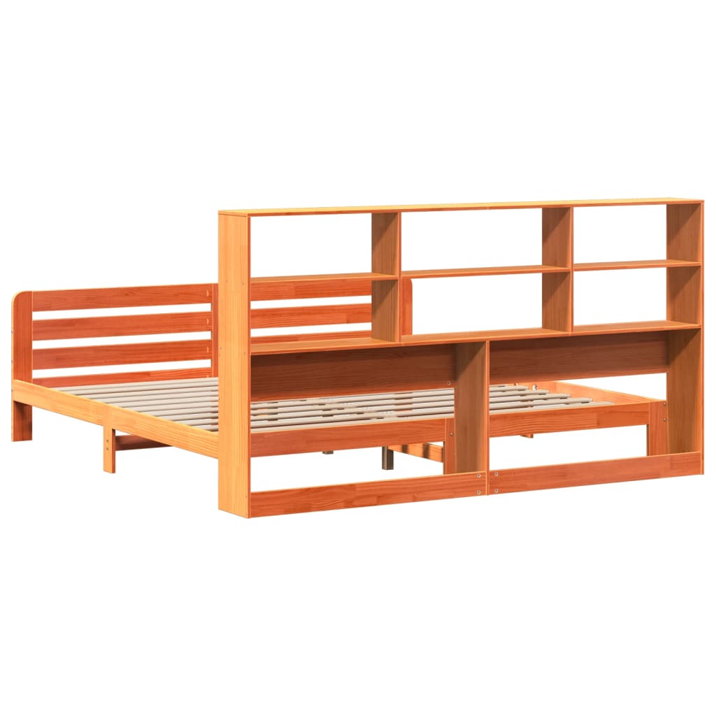 Bed Frame without Mattress Wax Brown 180x200 cm Super King Solid Wood Pine