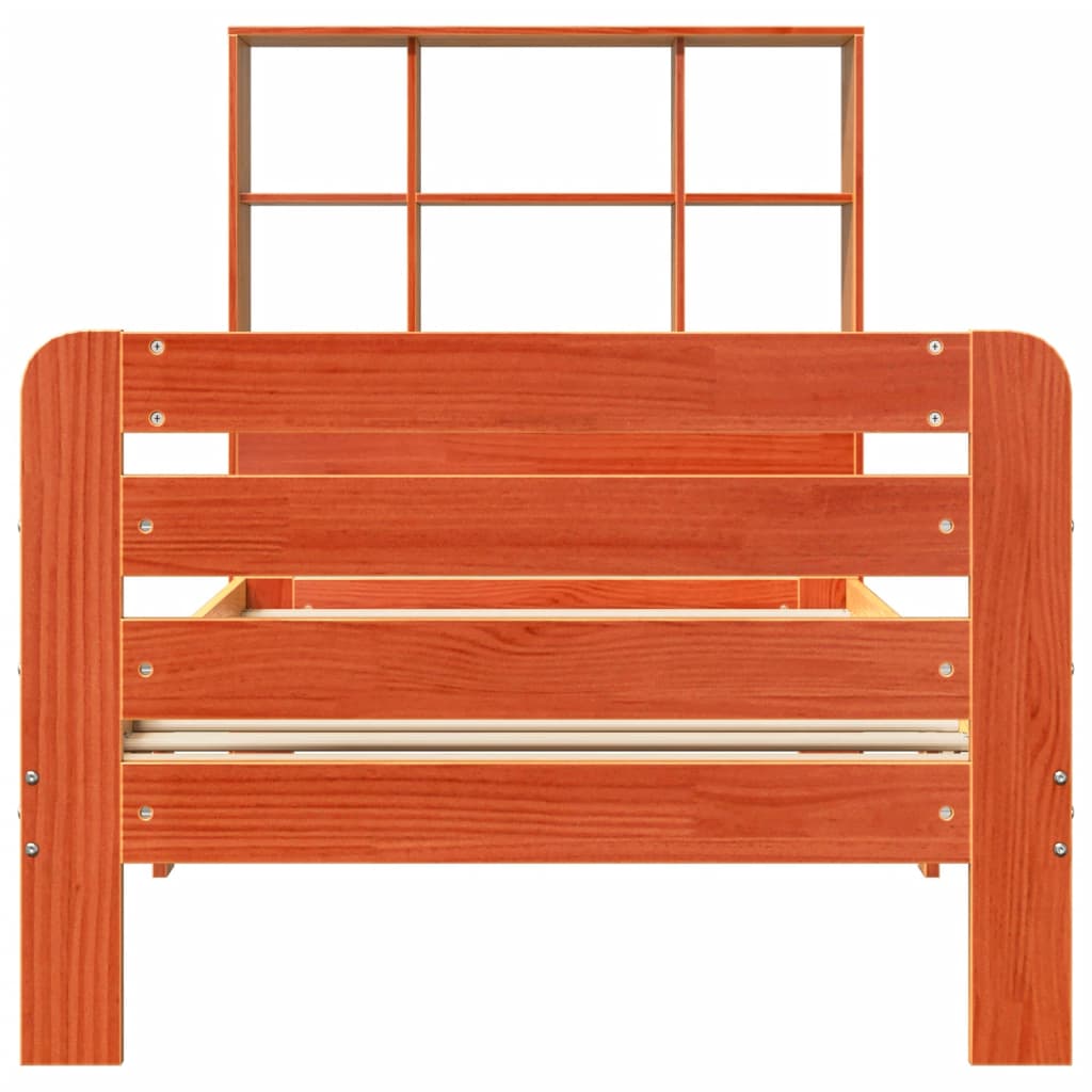 Bed Frame without Mattress Wax Brown 75x190 cm Small Single Solid Wood Pine