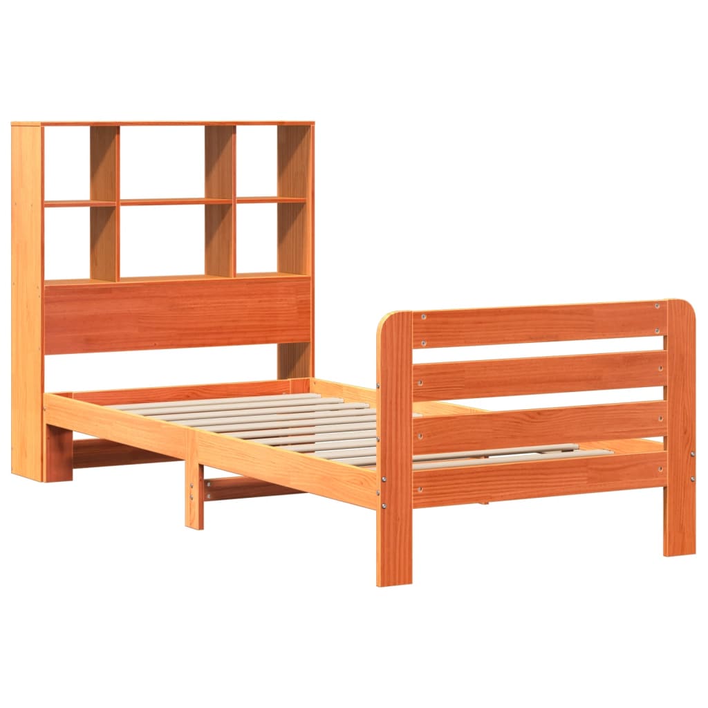 Bed Frame without Mattress Wax Brown 90x190 cm Single Solid Wood Pine