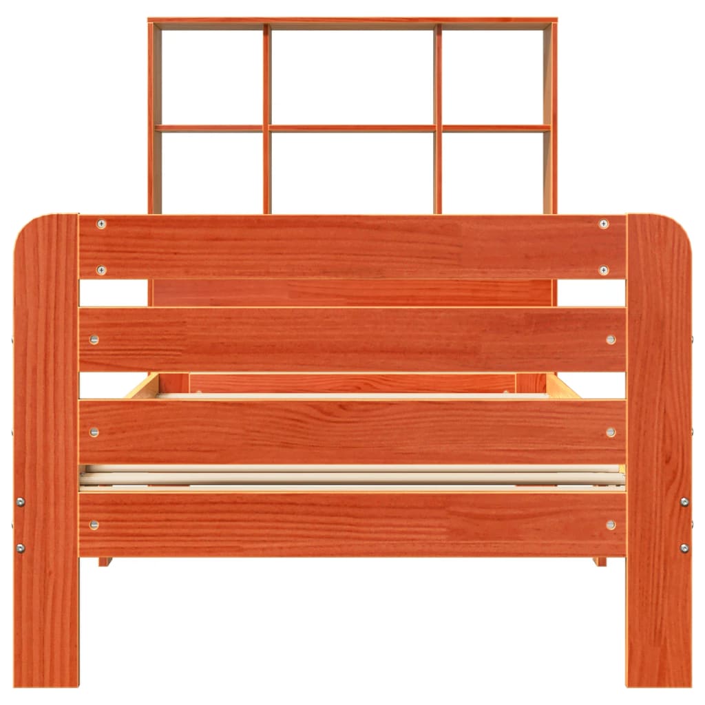 Bed Frame without Mattress Wax Brown 90x190 cm Single Solid Wood Pine