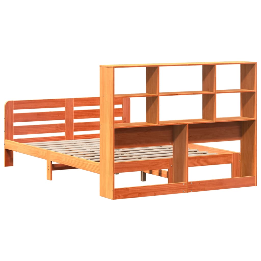Bed Frame without Mattress Wax Brown 120x190 cm Small Double Solid Wood Pine