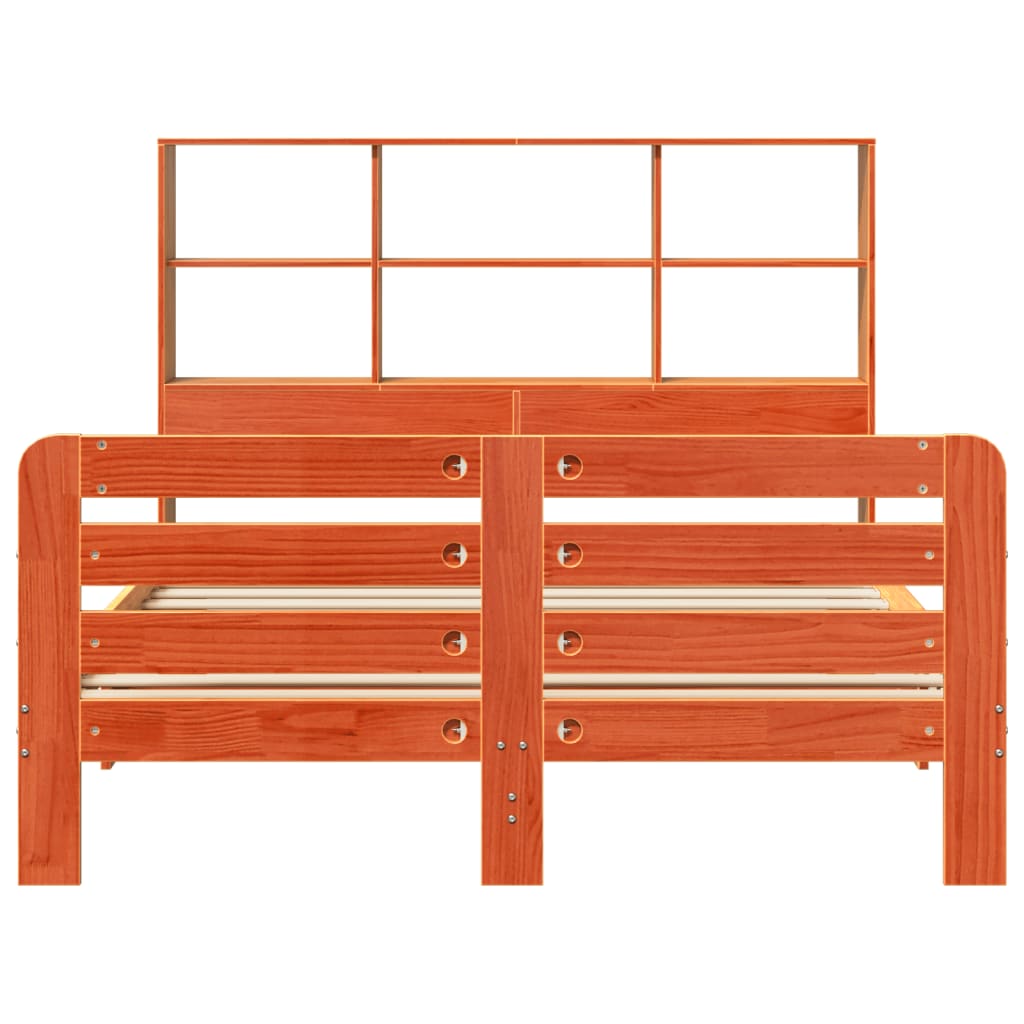 Bed Frame without Mattress Wax Brown 140x190 cm Solid Wood Pine