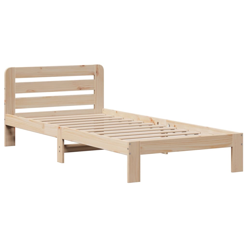 Bookcase Bed without Mattress 90x200 cm Solid Wood Pine