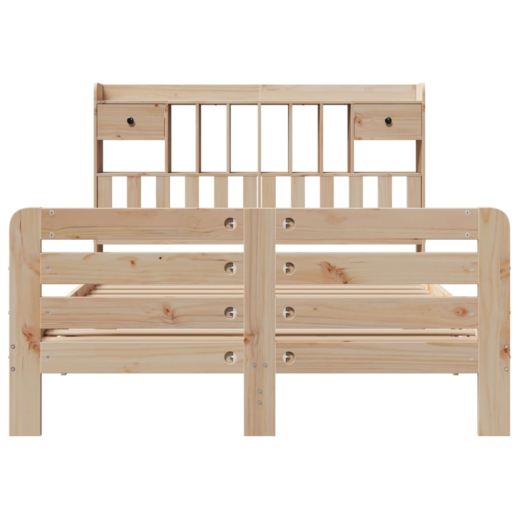 Bookcase Bed without Mattress 160x200 cm Solid Wood Pine