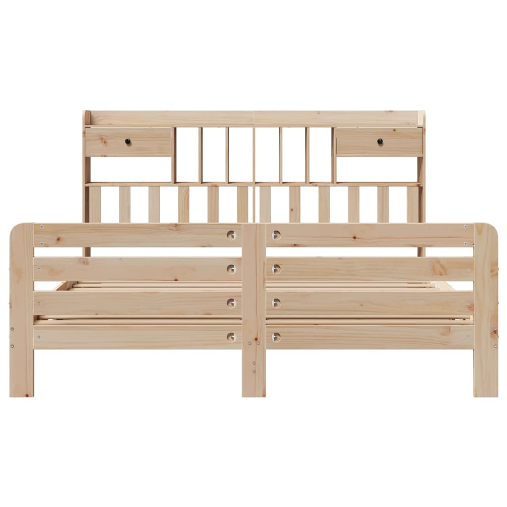Bookcase Bed without Mattress 180x200 cm Super King Solid Wood Pine