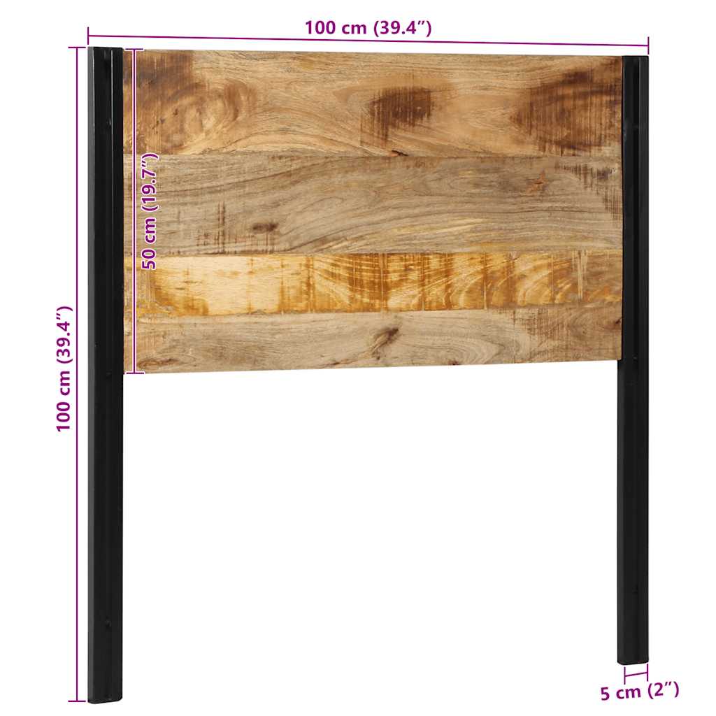 Headboard 100 cm Solid Wood Mango and Iron