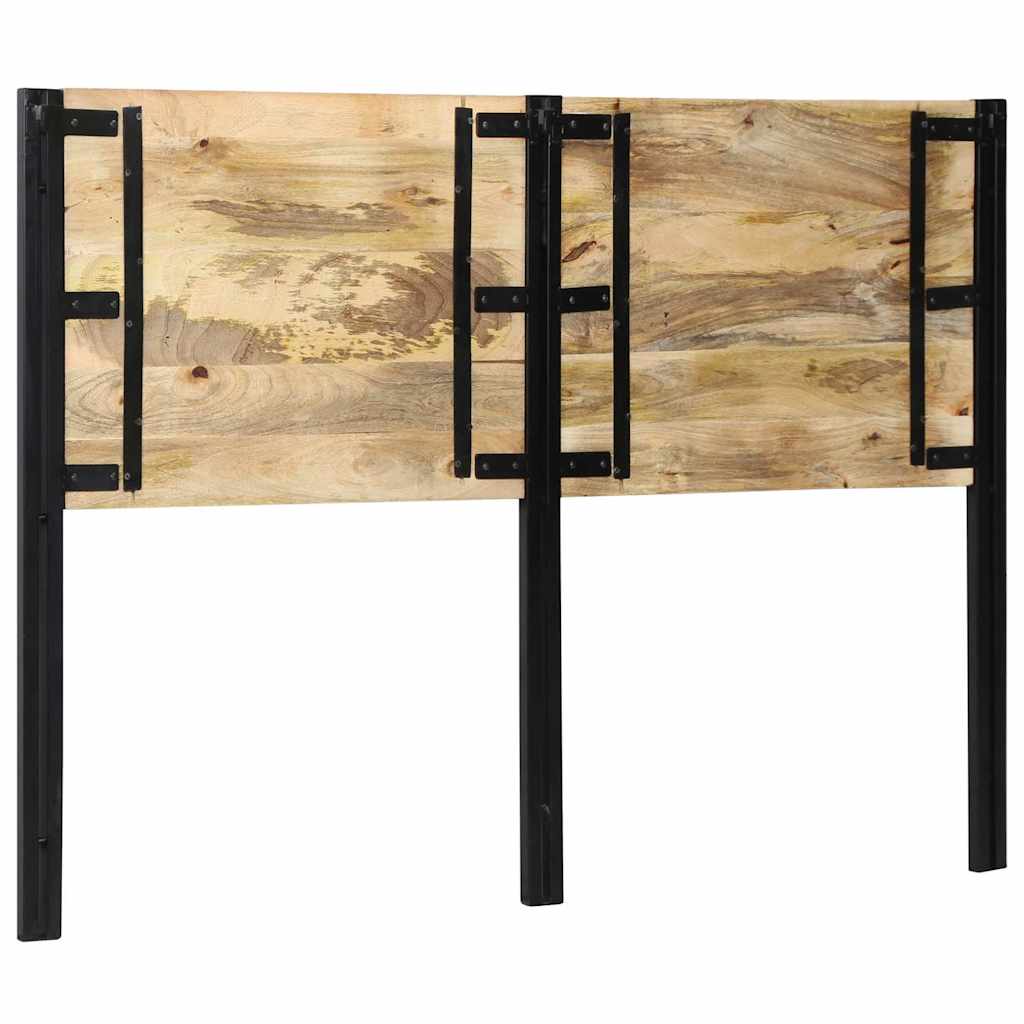 Headboard 140 cm Solid Wood Mango and Iron