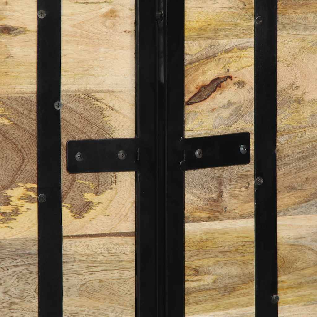 Headboard 140 cm Solid Wood Mango and Iron