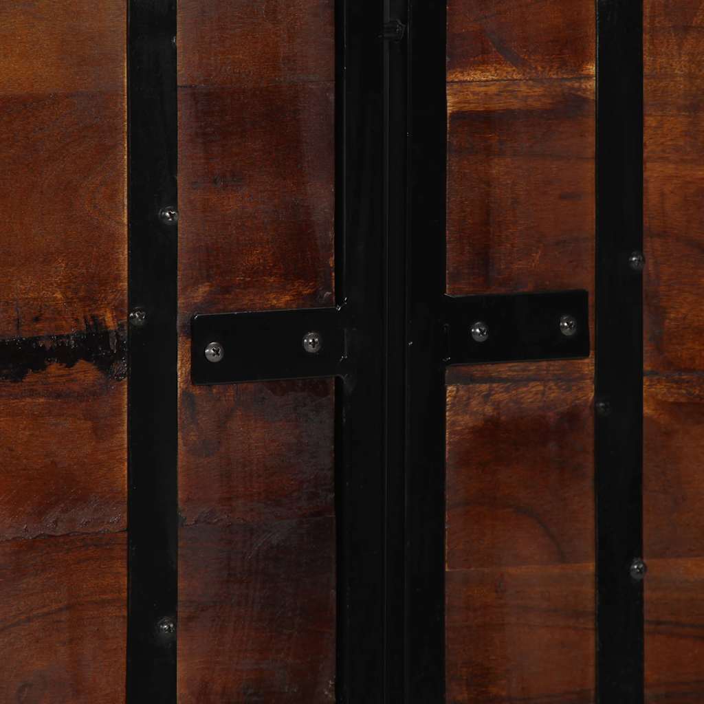 Headboard 140 cm Solid Wood Reclaimed and Iron