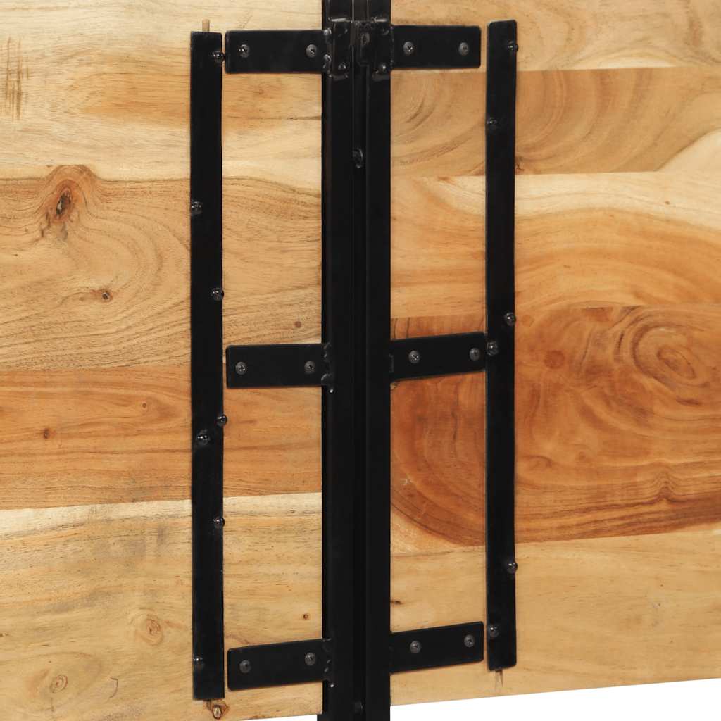 Headboard 200 cm Solid Wood Acacia and Iron