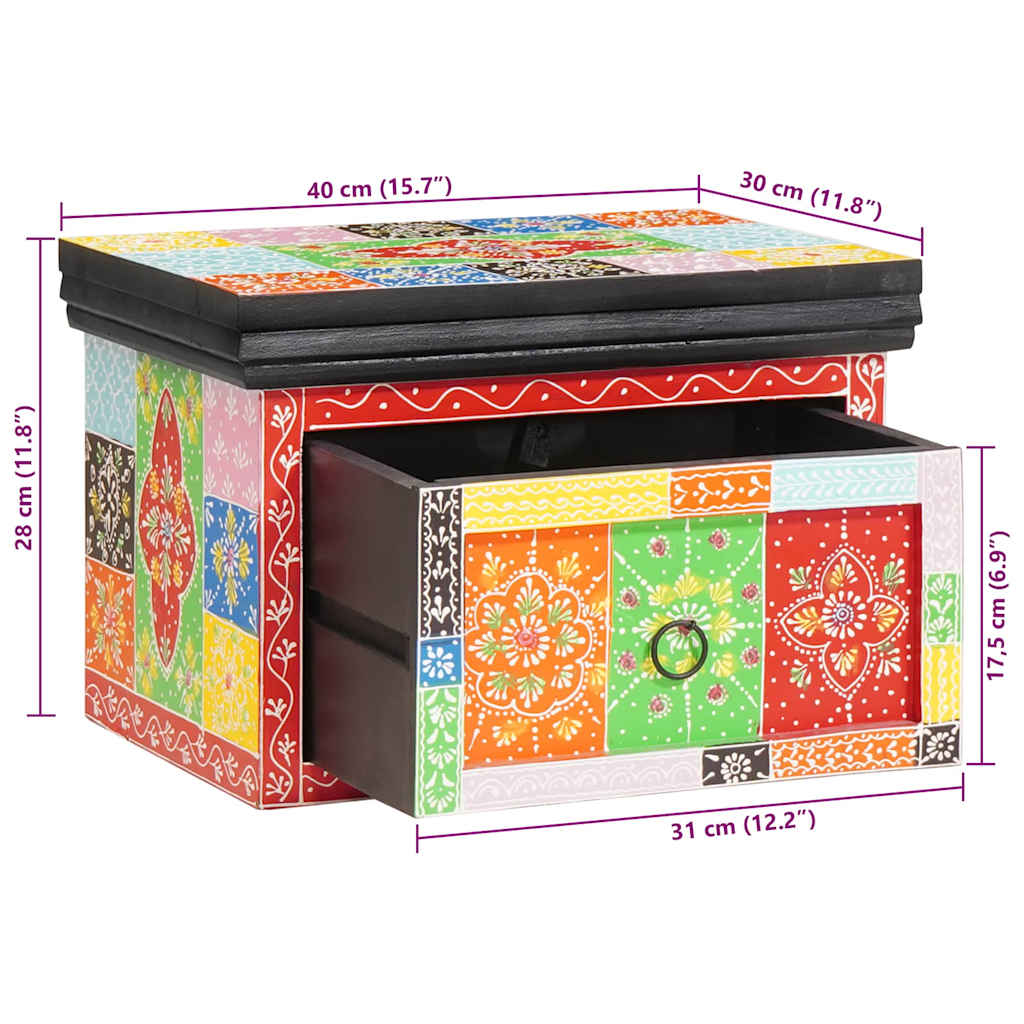 Bedside Cabinet with Drawer 2 pcs Multicolour 40 x 30 x 28 cm