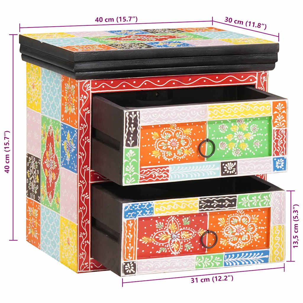 Bedside Cabinet with Drawer 2 pcs Multicolour 40 x 30 x 40 cm