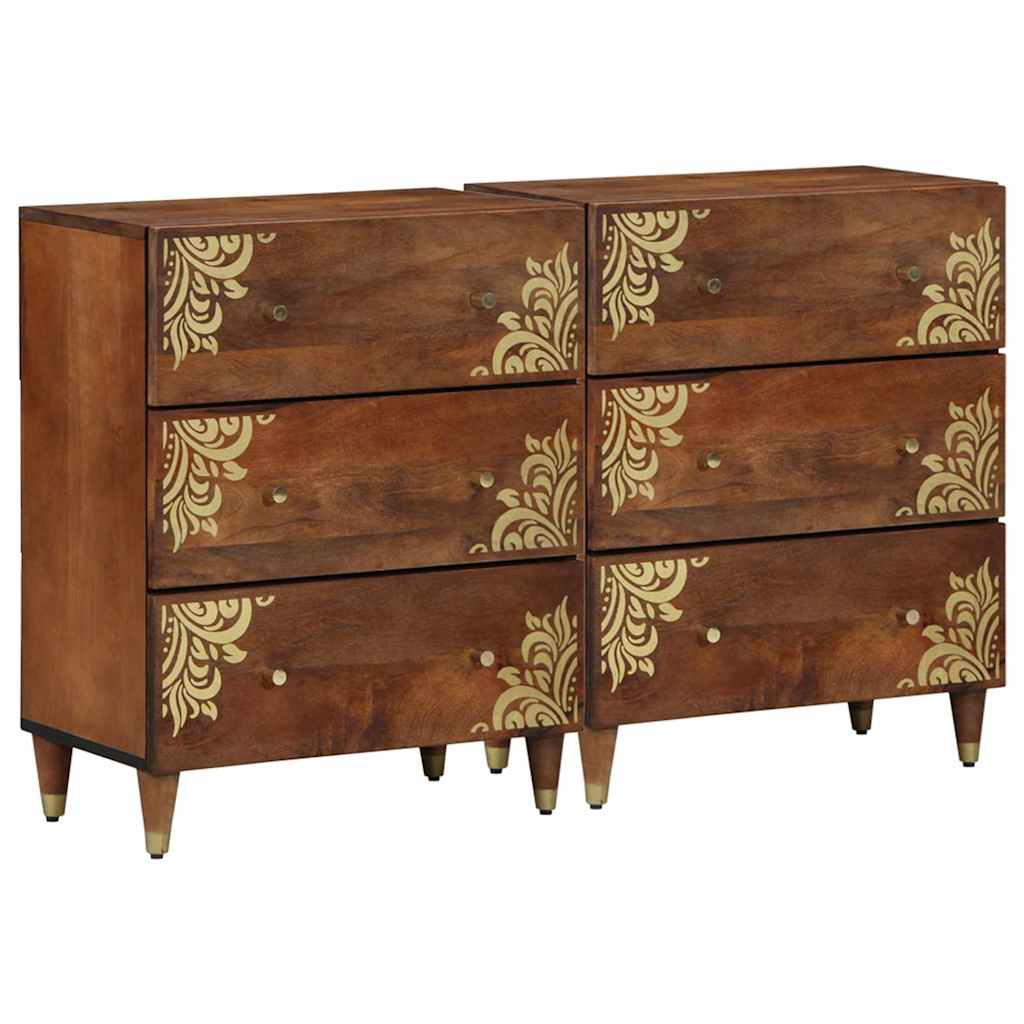 Sideboard 2 pcs Honey brown 60 x 33.5 x 75 cm Solid Mango wood