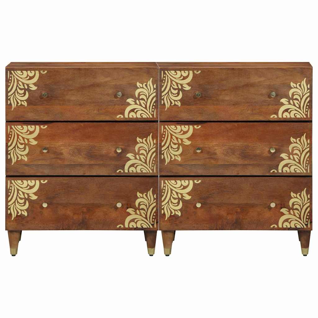 Sideboard 2 pcs Honey brown 60 x 33.5 x 75 cm Solid Mango wood