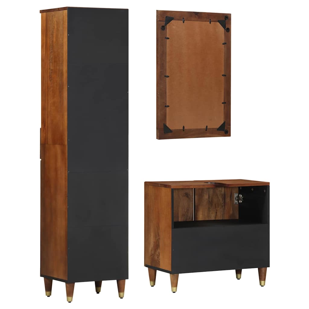 Bathroom Furniture Set 3 pcs Honey brown 62 x 33 x 58 cm