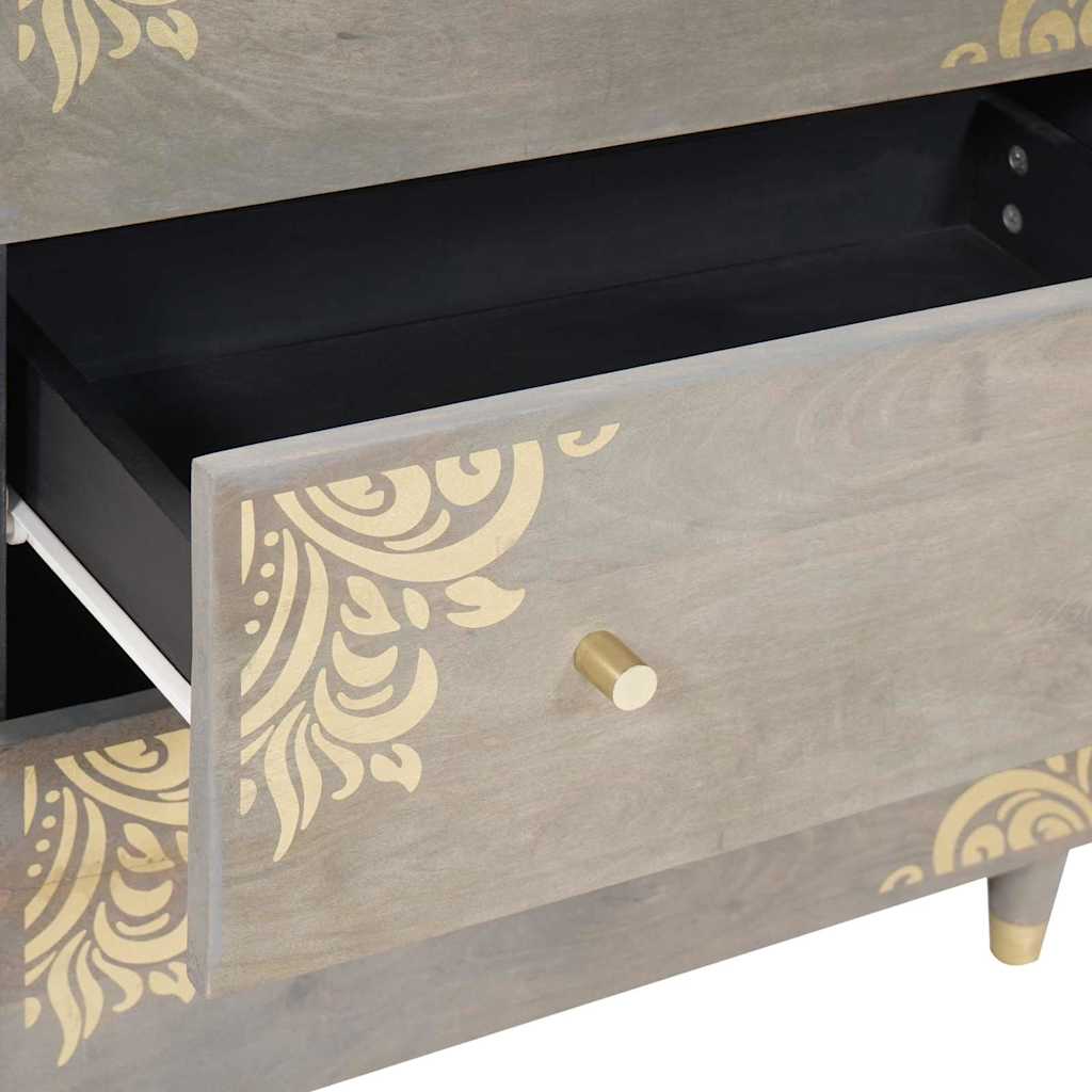 Sideboard 2 pcs Grey 60 x 33.5 x 75 cm Solid Mango wood