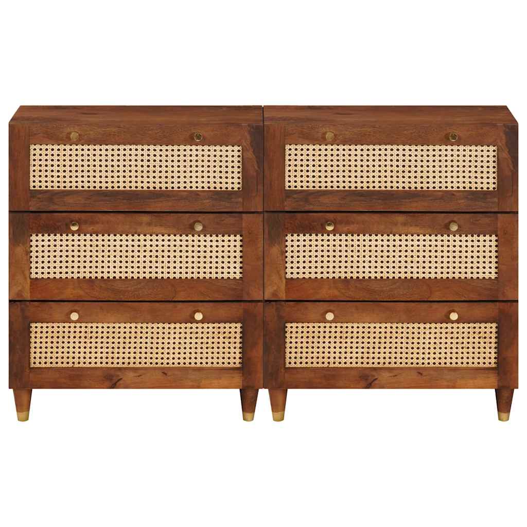 Sideboard Set 2 pcs Brown 60 x 33.5 x 75 cm Solid Mango wood