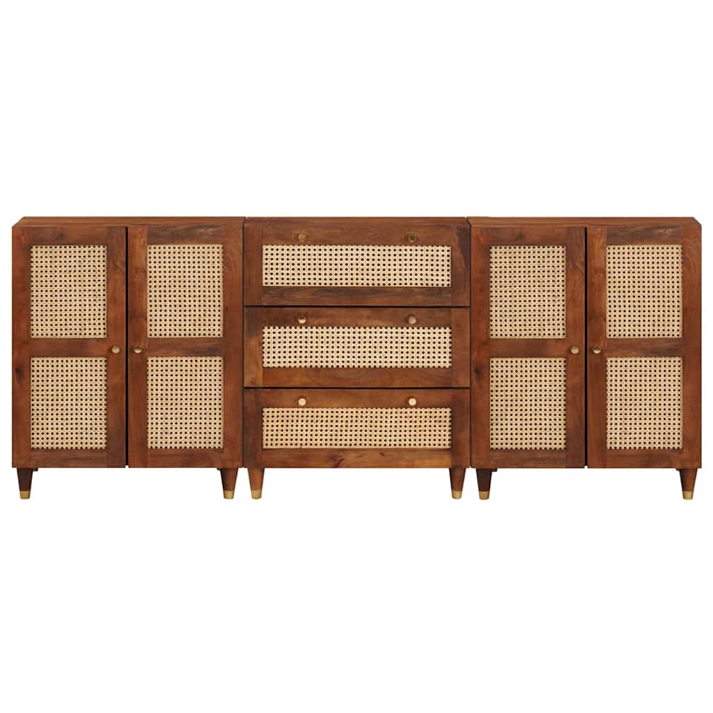 Sideboard Set 3 pcs Brown 180 x 33 x 75 cm Solid Mango wood