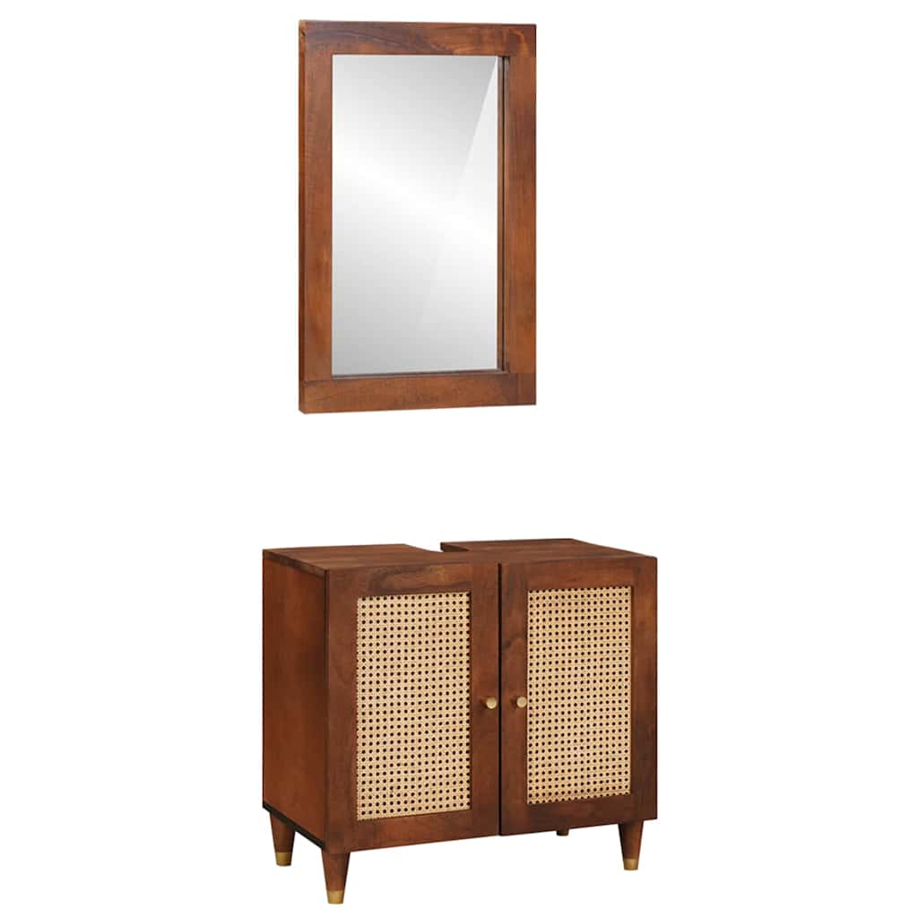 Bathroom Furniture 2 pcs 62 x 33 x 58 cm Solid Mango Wood