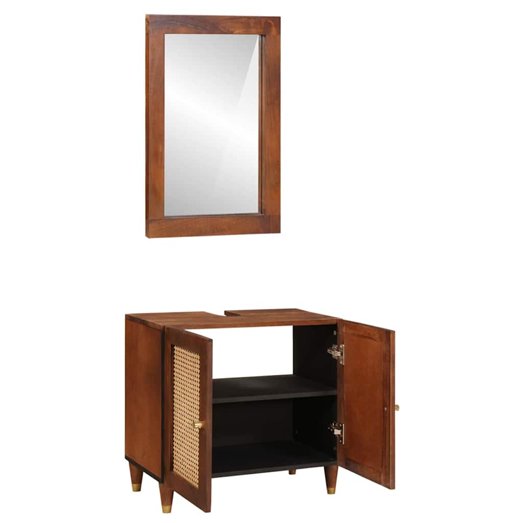 Bathroom Furniture 2 pcs 62 x 33 x 58 cm Solid Mango Wood