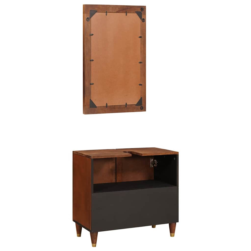 Bathroom Furniture 2 pcs 62 x 33 x 58 cm Solid Mango Wood