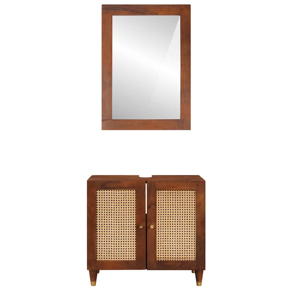 Bathroom Furniture 2 pcs 62 x 33 x 58 cm Solid Mango Wood