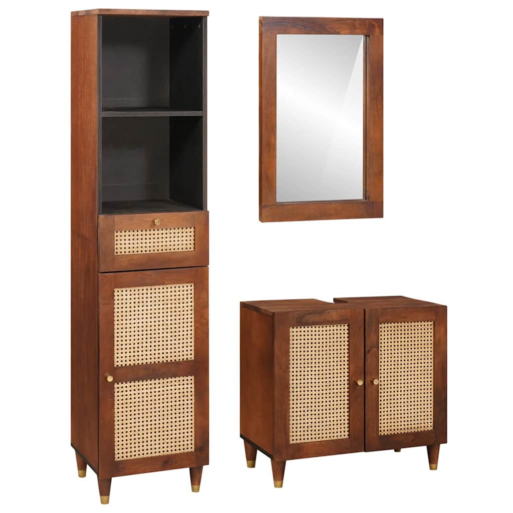 Bathroom Furniture 3 pcs 38 x 33 x 160 cm Solid Mango Wood