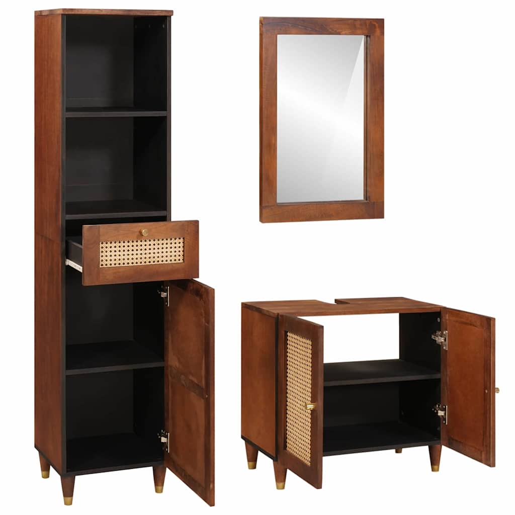 Bathroom Furniture 3 pcs 38 x 33 x 160 cm Solid Mango Wood