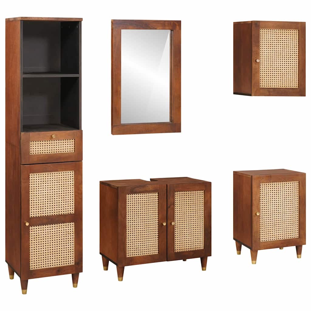 Bathroom Furniture with Drawer with Door 5 pcs 38 x 33 x 160 cm