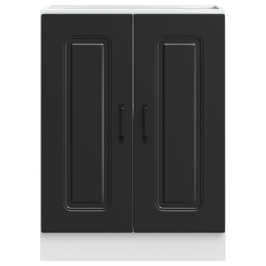 Sink Base Cabinet Kalmar Black 60x46x81.5 cm Engineered Wood