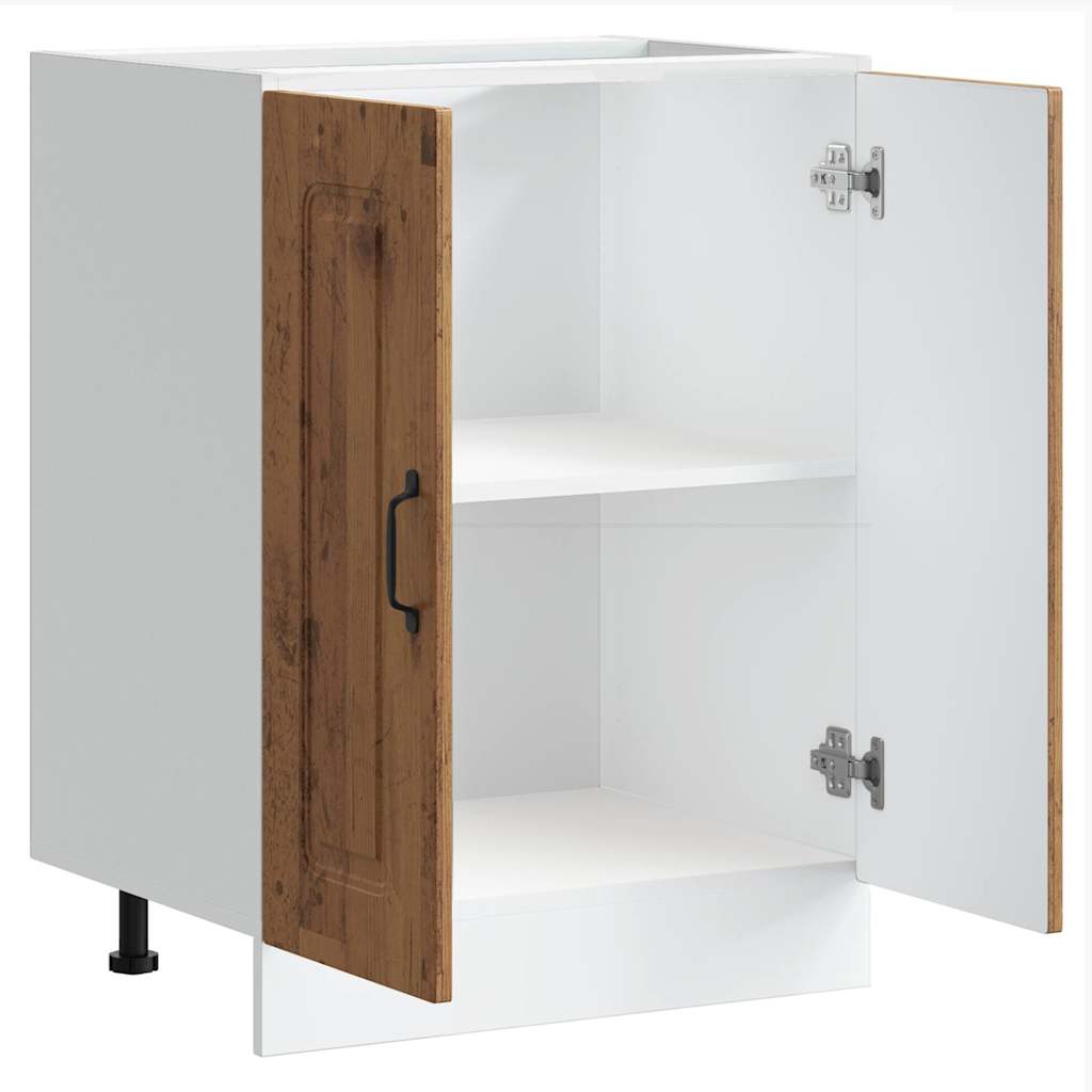 Sink Base Cabinet Kalmar Old Wood 60x46x81.5 cm Engineered Wood