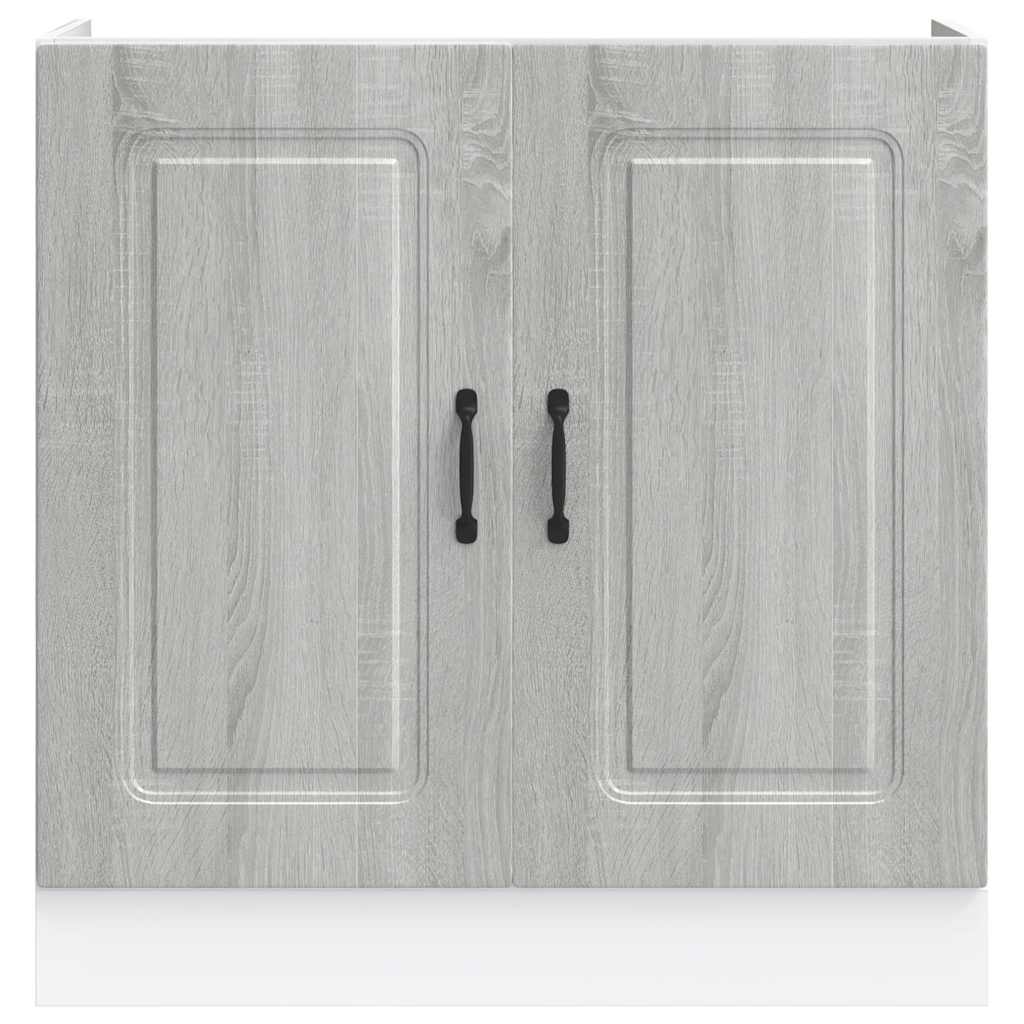 Sink Base Cabinet Kalmar Grey Sonoma 80x46x81.5 cm Engineered Wood