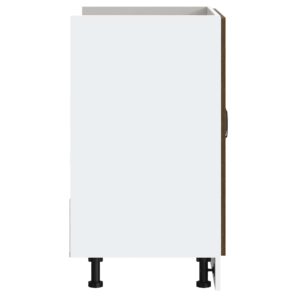 Sink Base Cabinet Kalmar Brown Oak 80x46x81.5 cm Engineered Wood