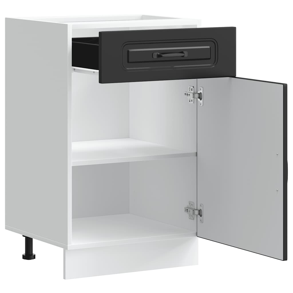 Kitchen Base Cabinet Kalmar Black Engineered Wood