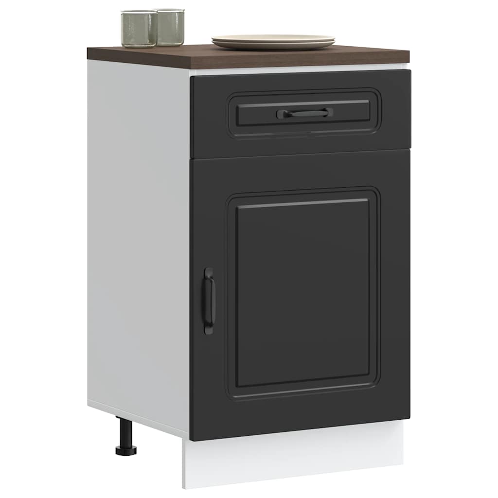 Kitchen Base Cabinet Kalmar Black Engineered Wood