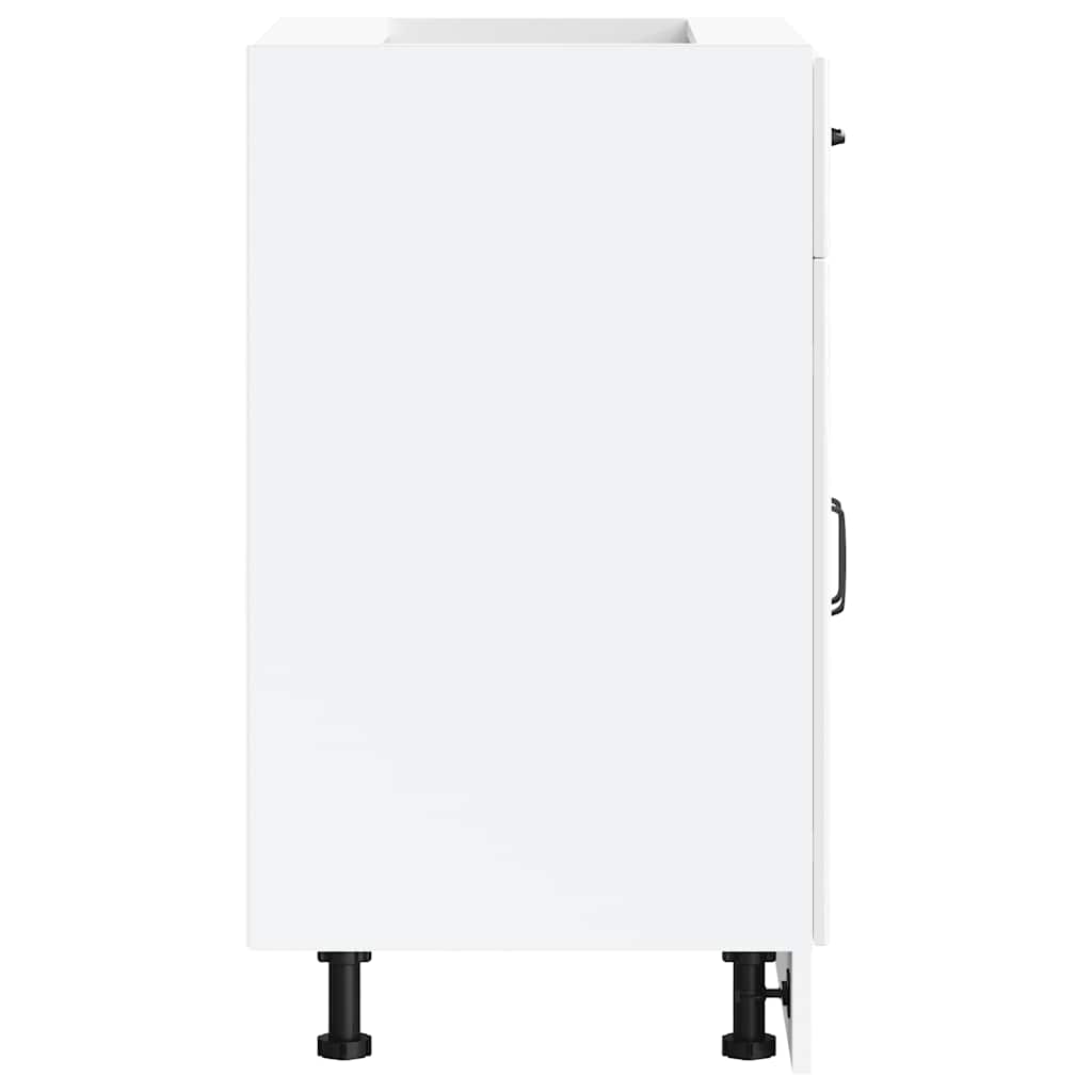 Kitchen Base Cabinet Kalmar High Gloss White Engineered Wood