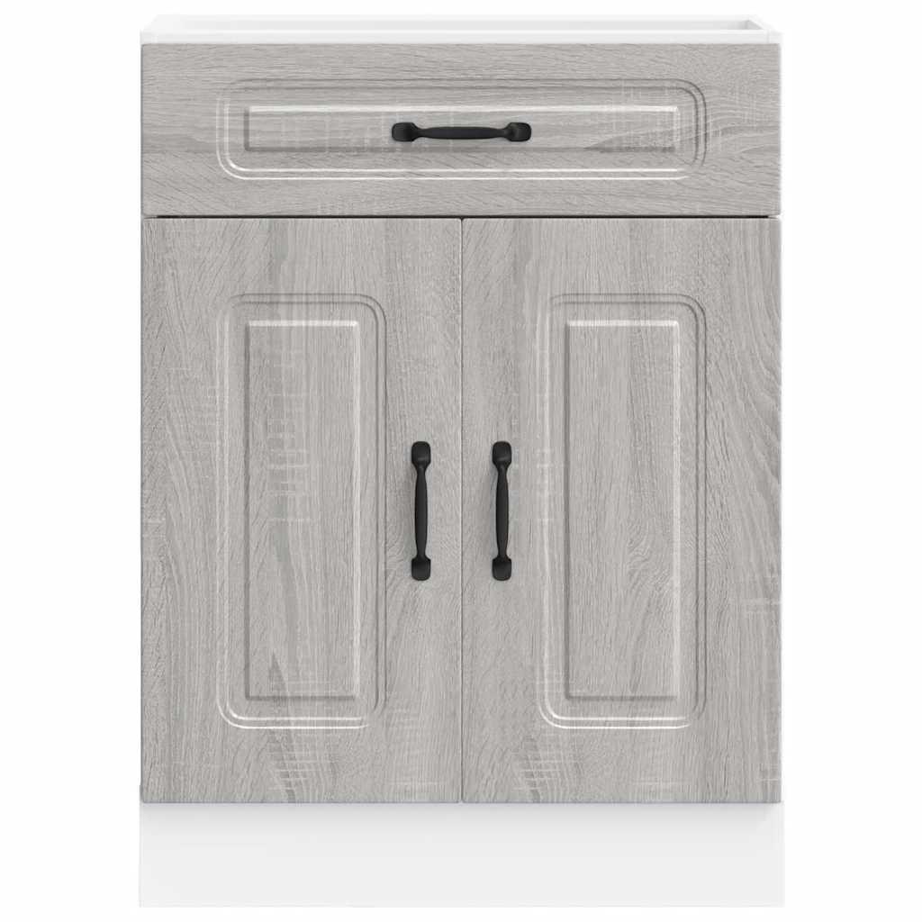 Kitchen Base Cabinet Kalmar Grey Sonoma Engineered Wood