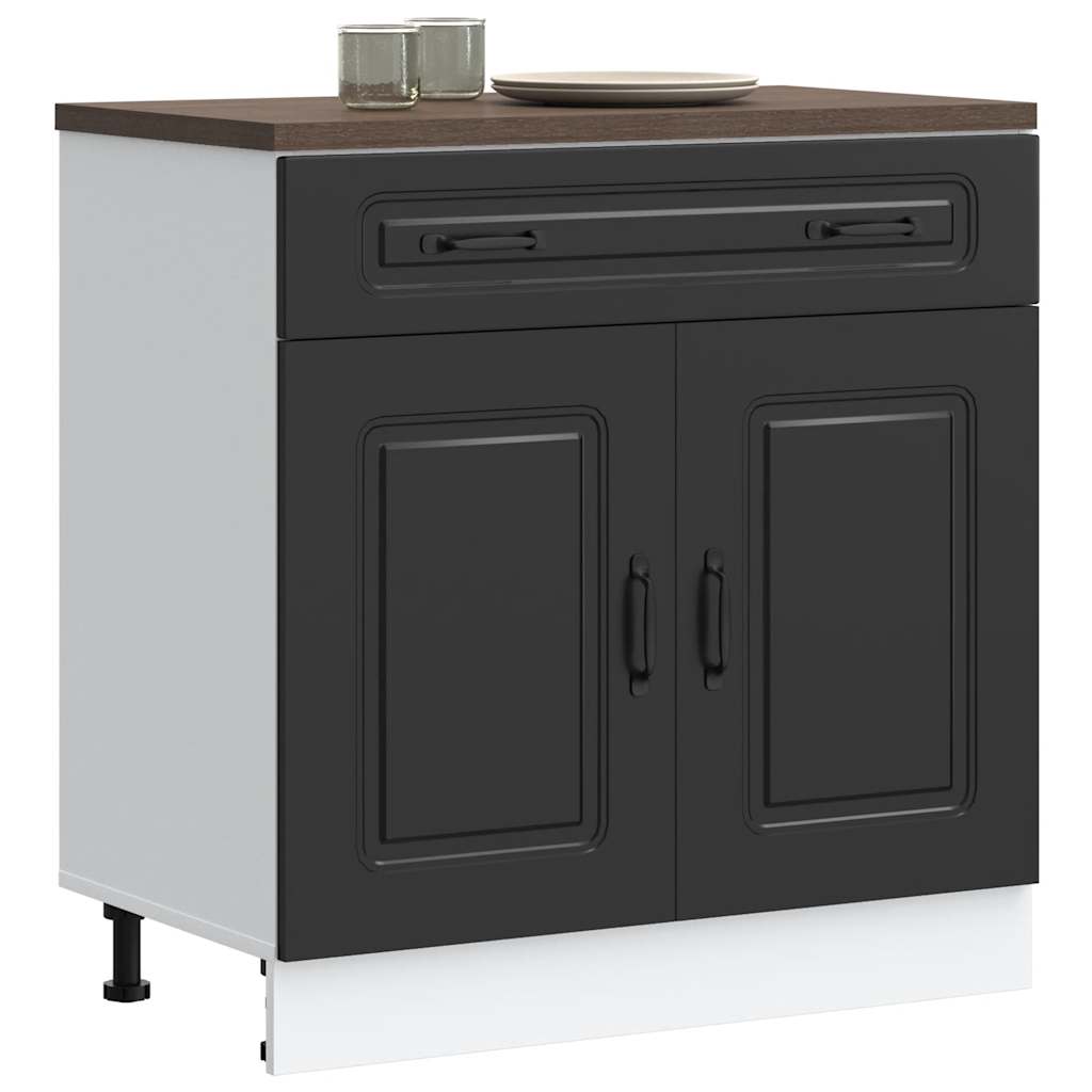 Kitchen Base Cabinet Kalmar Black Engineered Wood