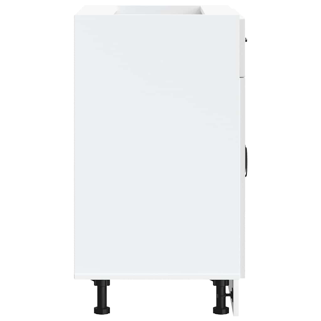 Kitchen Base Cabinet Kalmar High Gloss White Engineered Wood