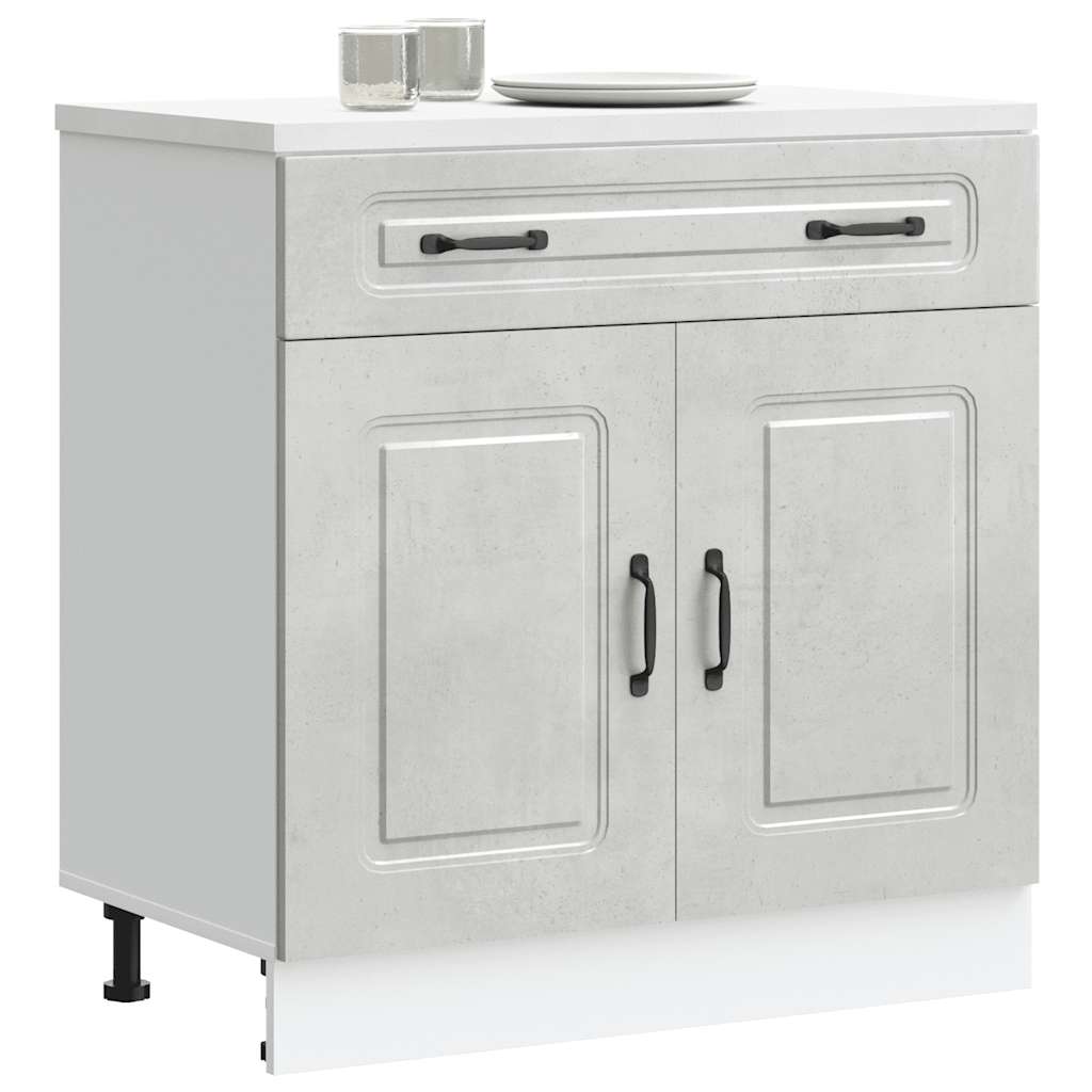 Kitchen Base Cabinet Kalmar Concrete Grey Engineered Wood