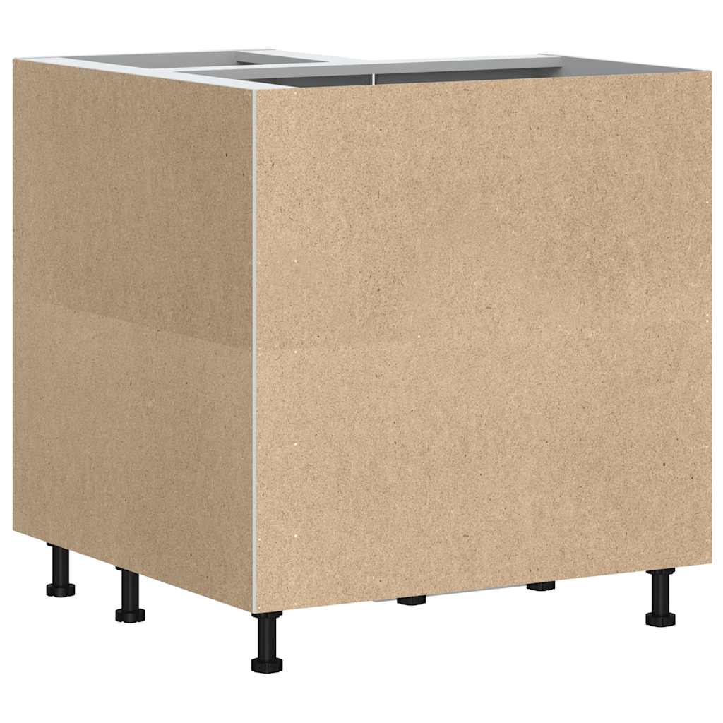 Kitchen Corner Base Cabinet Kalmar High Gloss White Engineered Wood