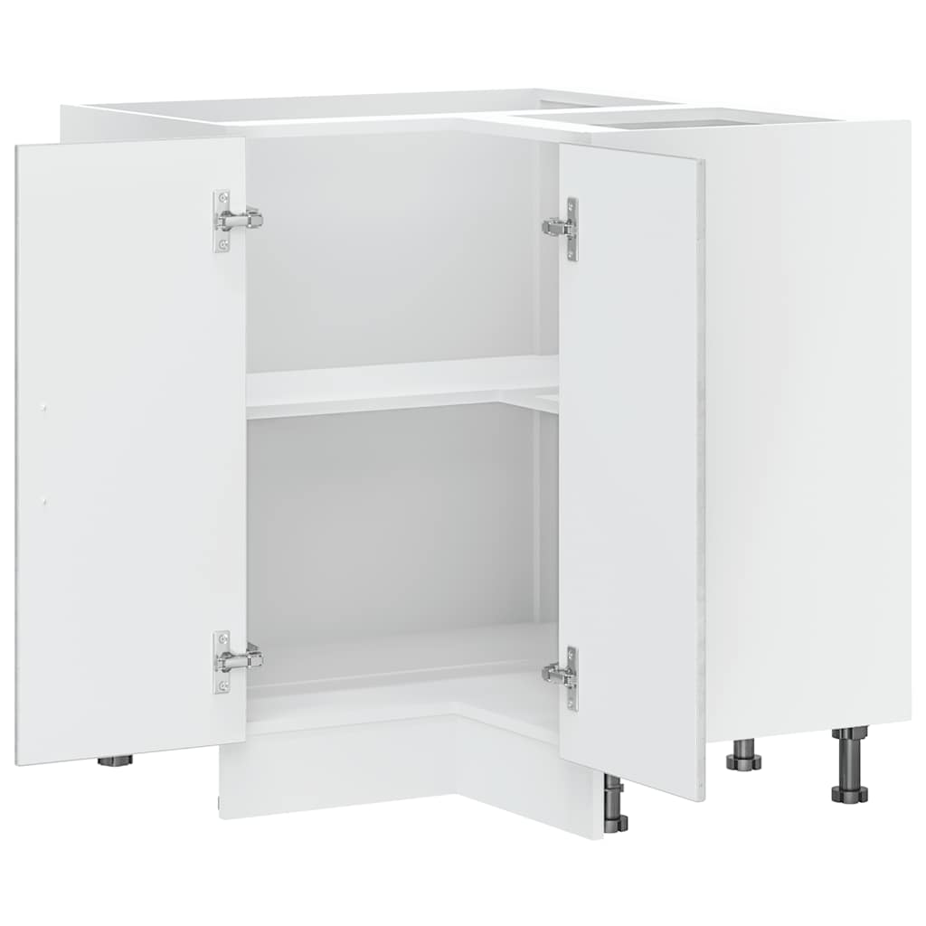 Kitchen Corner Base Cabinet Kalmar Concrete Grey Engineered Wood