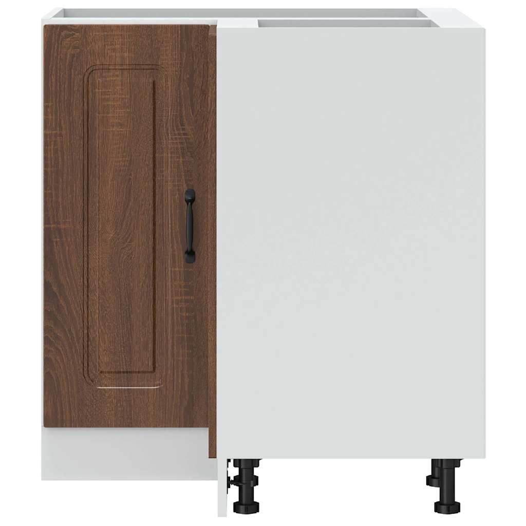 Kitchen Corner Base Cabinet Kalmar Brown Oak Engineered Wood