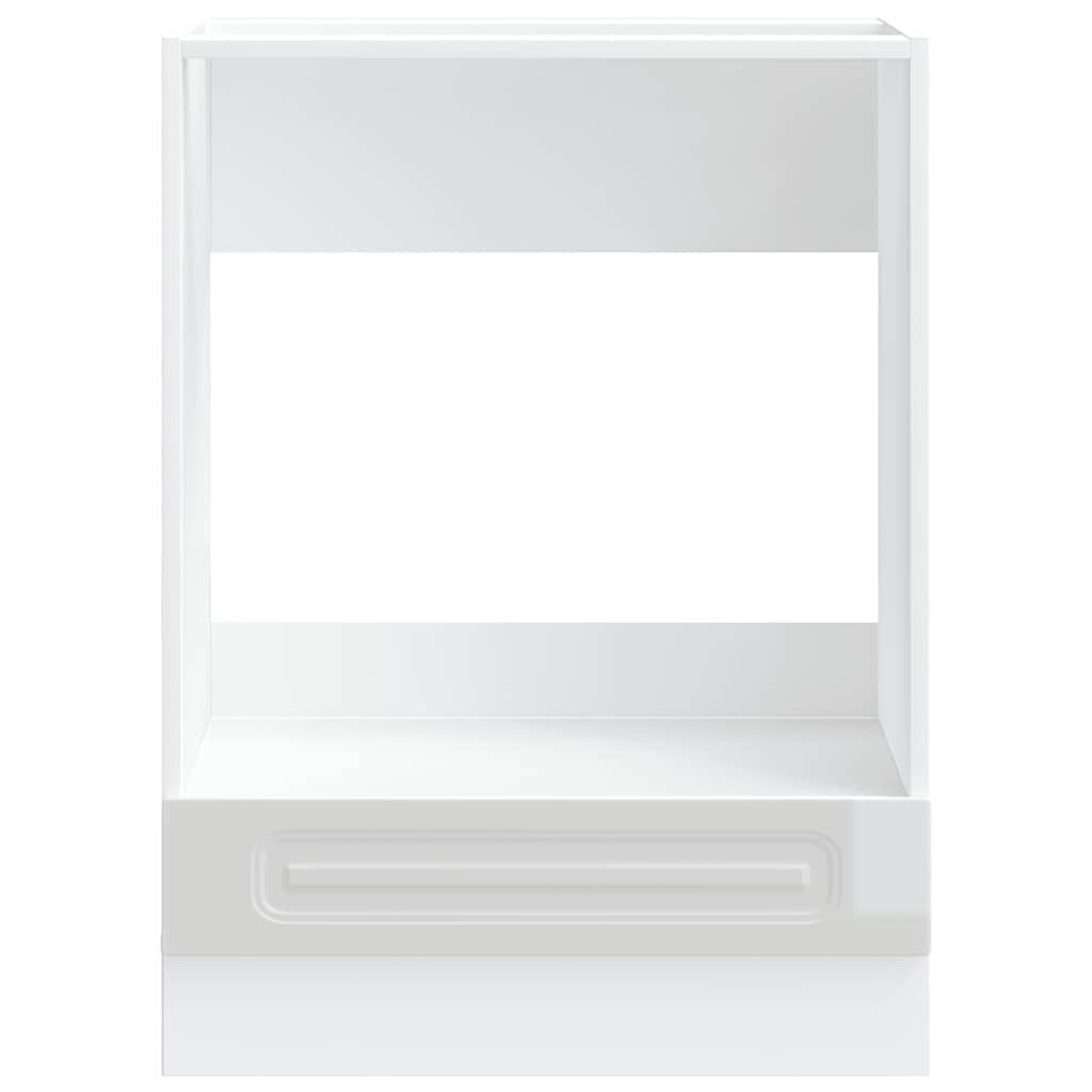 Oven Cabinet Kalmar High Gloss White Engineered Wood