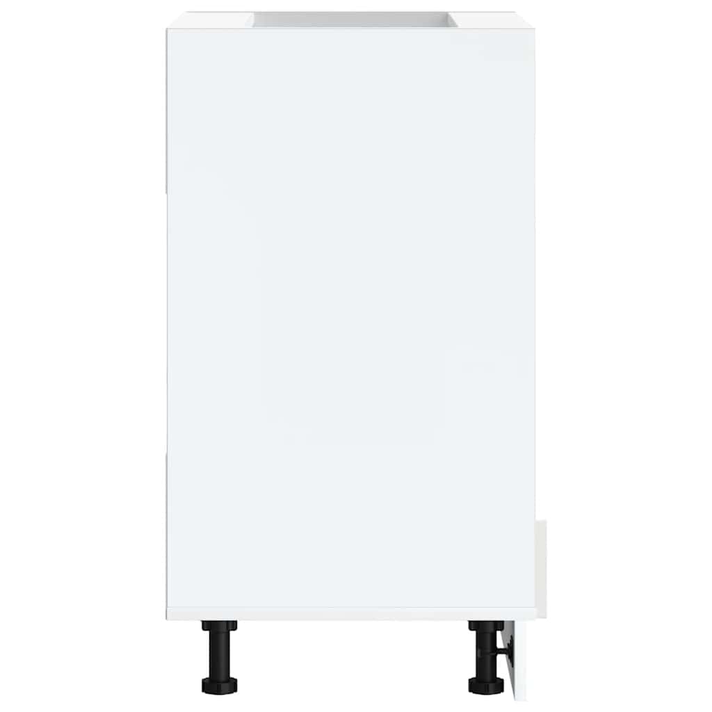 Oven Cabinet Kalmar High Gloss White Engineered Wood