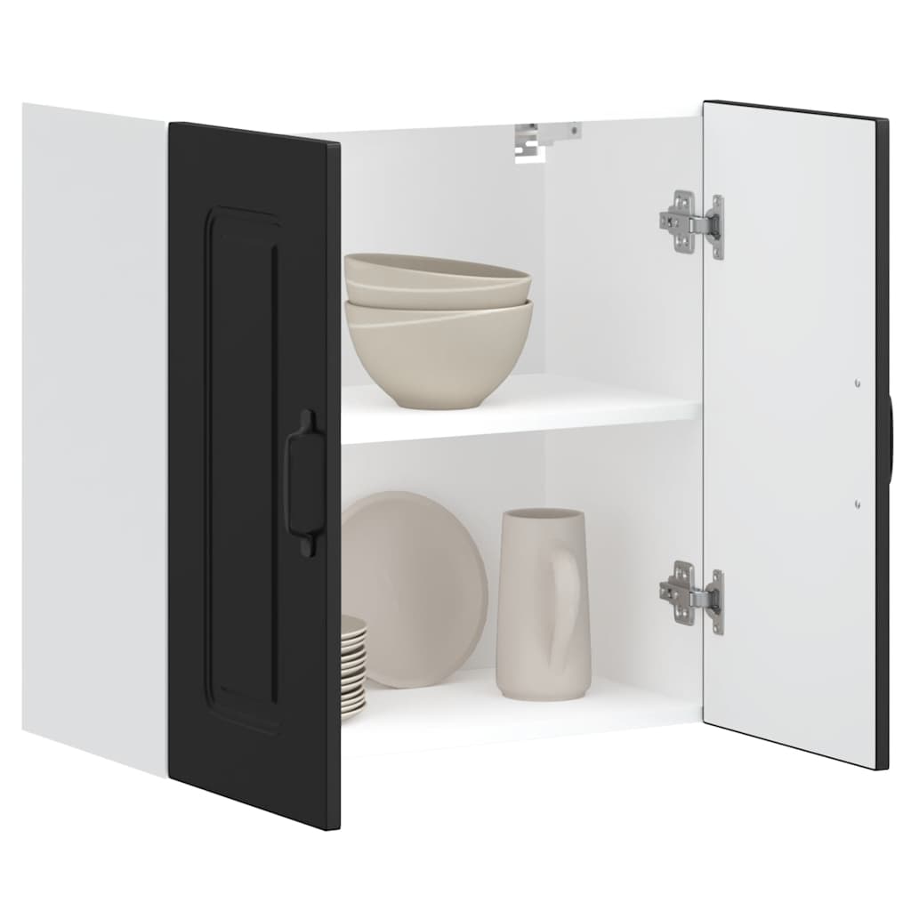 Kitchen Wall Cabinet Kalmar Black Engineered Wood