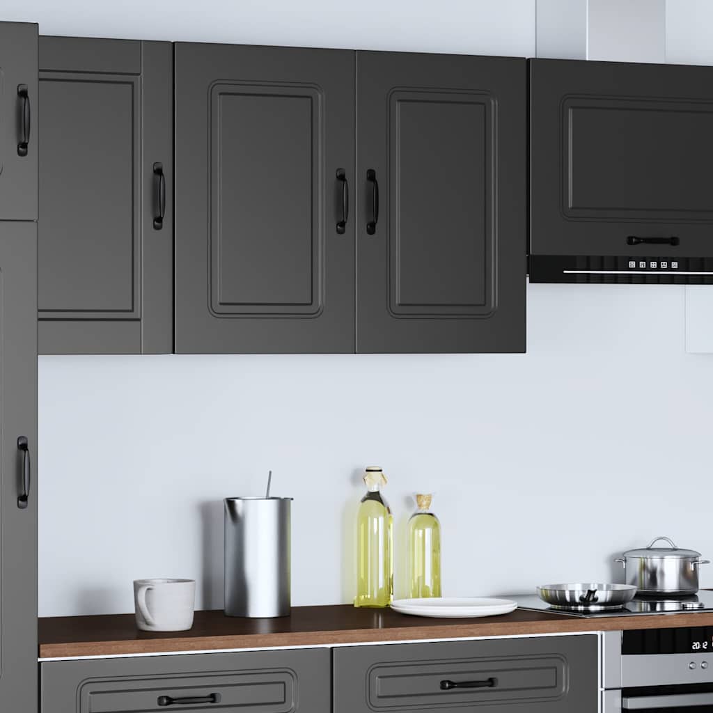 Kitchen Wall Cabinet Kalmar Black Engineered Wood