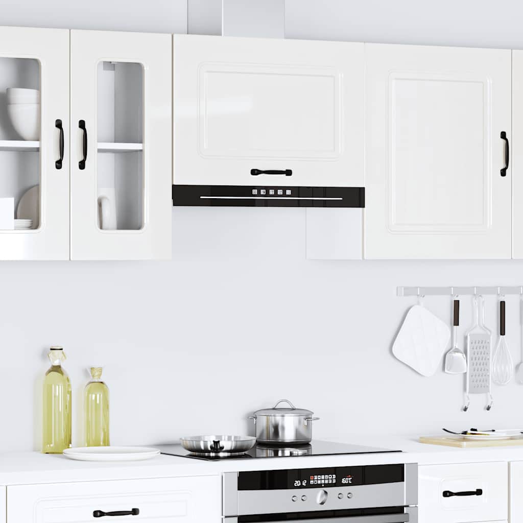 Kitchen Wall Cabinet Kalmar High Gloss White Engineered Wood