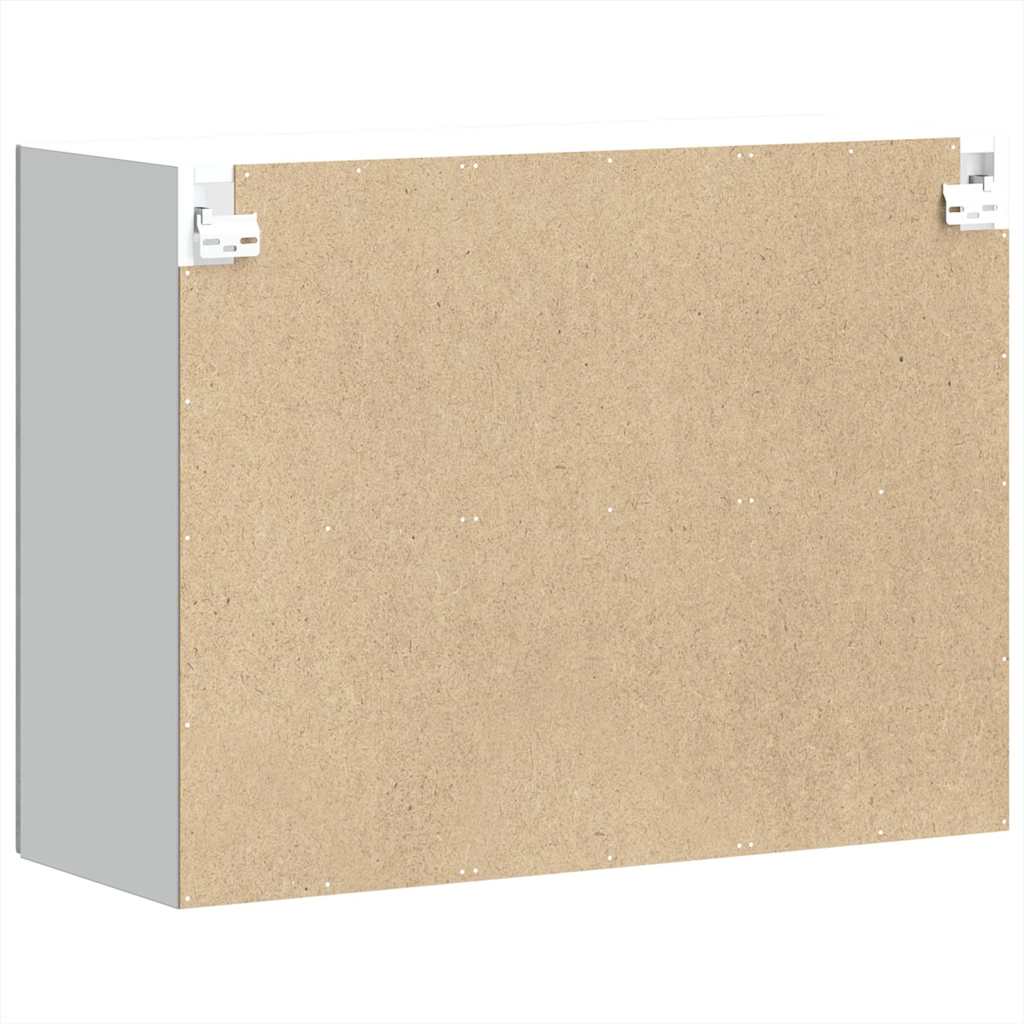 Kitchen Wall Cabinet with Glass Door Kalmar Concrete Grey Engineered Wood