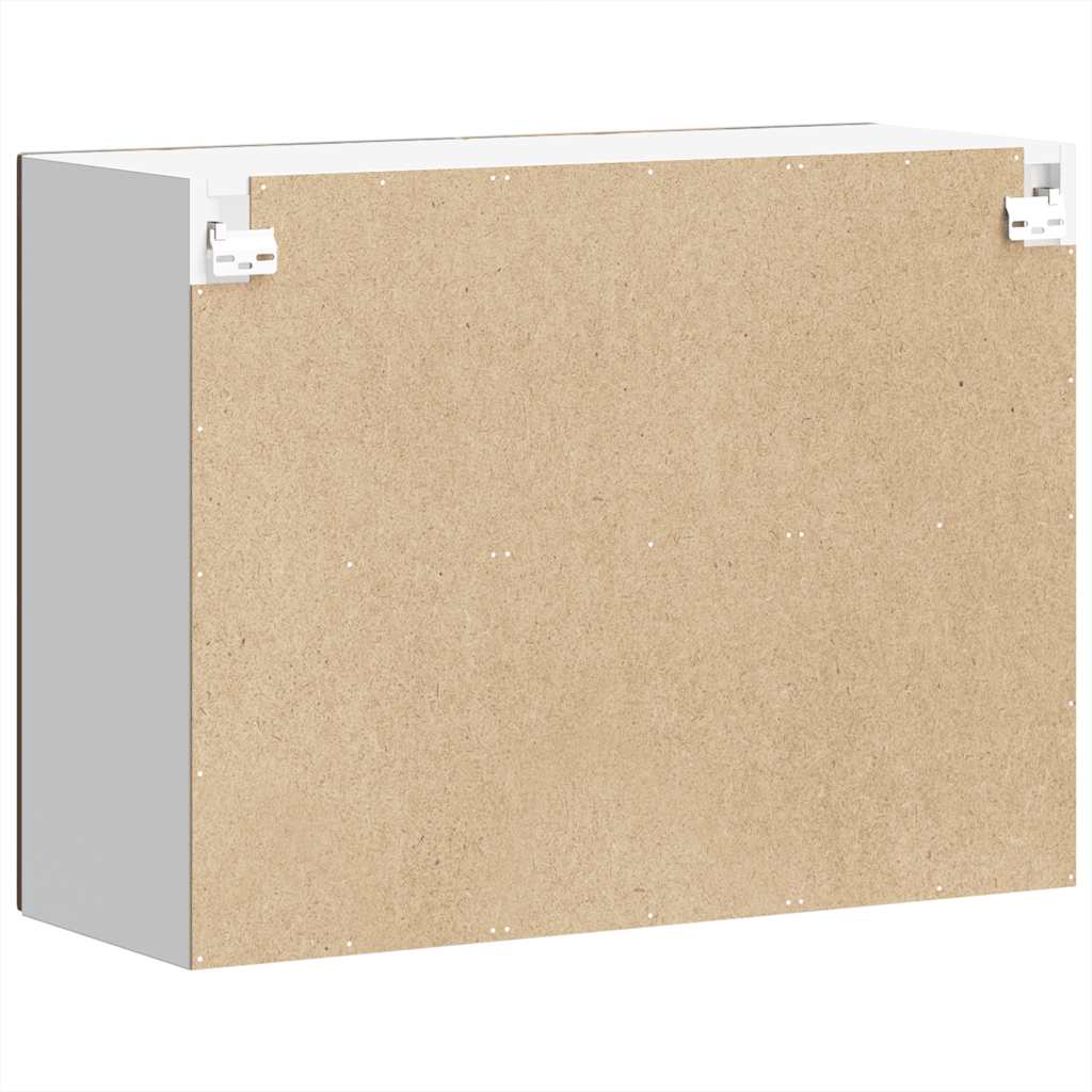 Kitchen Wall Cabinet with Glass Door Kalmar Smoked Oak Engineered Wood